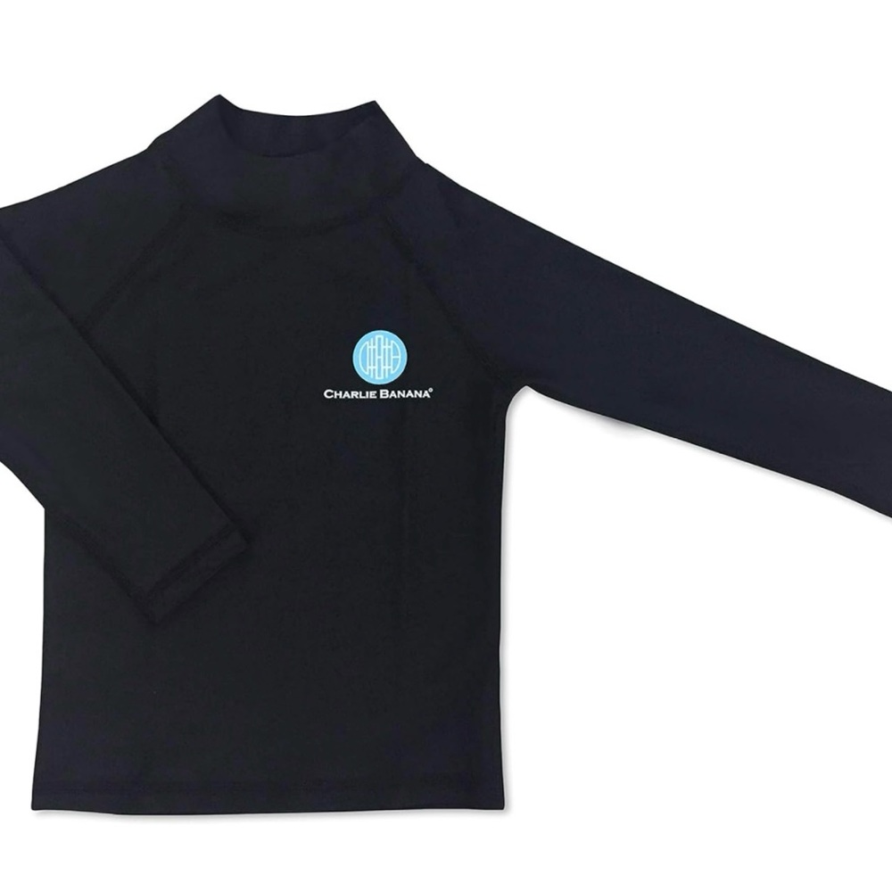 Charlie Banana Black Long Sleeve Rashguard Swim Shirt Baby Infant 12-18 Months